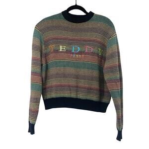 Teddy fresh Sweater Size Small 100% Cotton Stripes